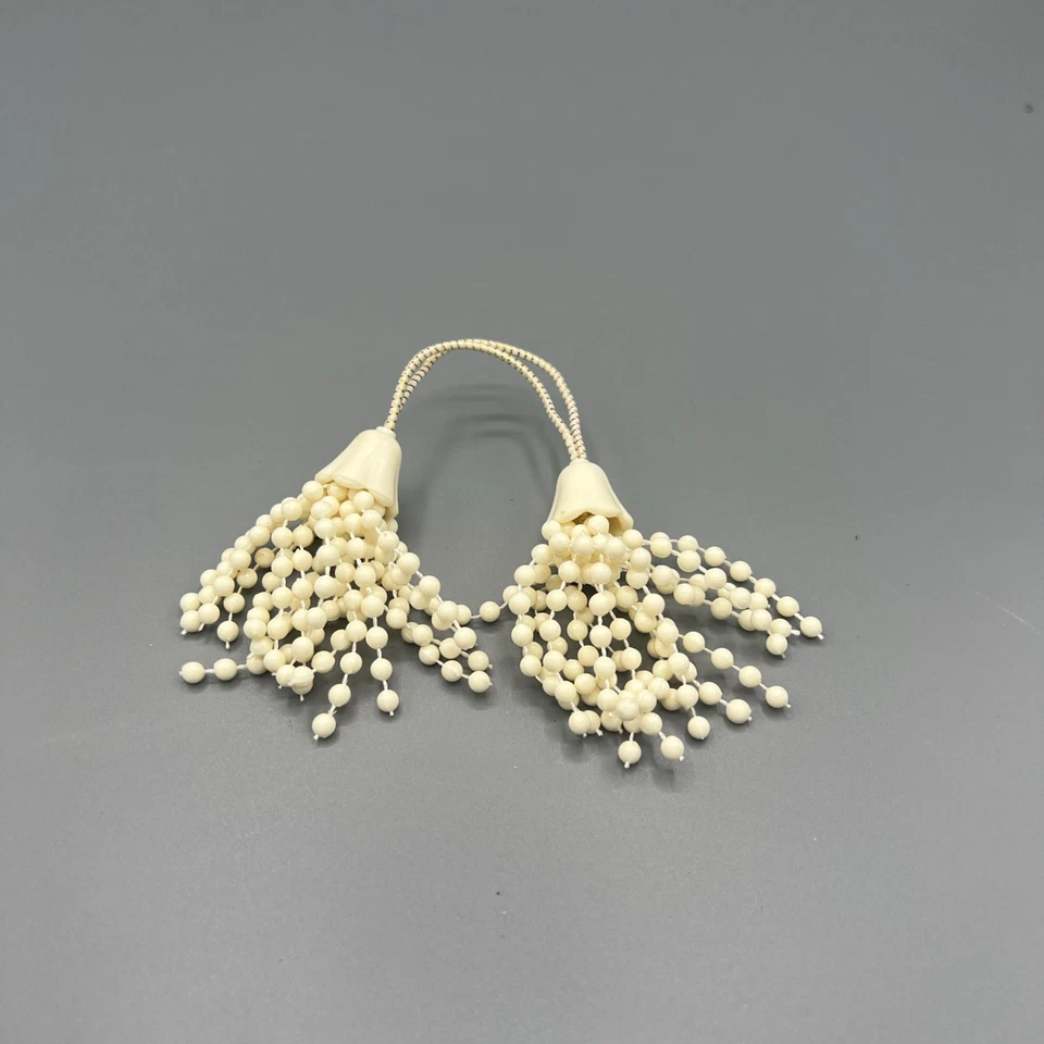 Lot of 5 Vintage 60s–70s Beaded Tassel Ponytail Holders Boho Hair Ties - Image 3 of 4