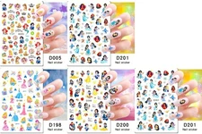 Nail Art Stickers Decals Disney Princess Cute Fairytale Royal Girl Design