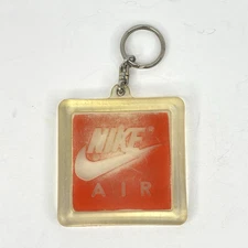 VTG Nike Air Swoosh Shoe Hang Tag Authentic Key Chain 2.5" Square Advertising
