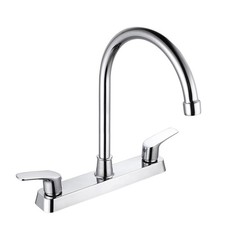 SOLVEX 2-Handle Kitchen Faucet, High Arc 360  Swivel Stainless Steel Pipe