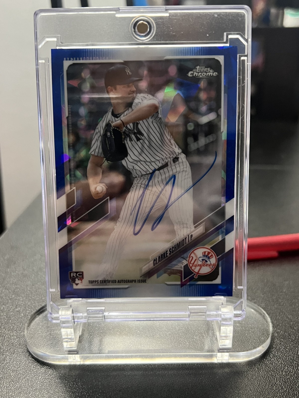 2021 Topps Chrome Sapphire #RA-CS Rookie Autograph – Clarke Schmidt