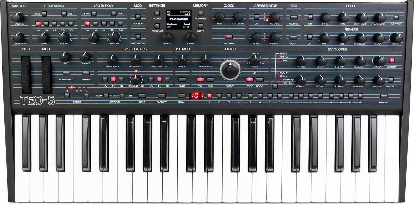 Компактный полифонический аналоговый синтезатор Oberheim TEO-5