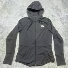 The North Face Hoodie Women s M Black Full Zip Jacket Running Trail Thumb Holes