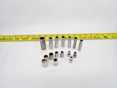 Vng Set of 16 Assorted Brands & size 1/4'' drive sockets made USA-see description