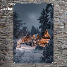 Winter Cabin Metal Sign Aluminum Sign 8x12 Handmade Funny Wall Art Decor