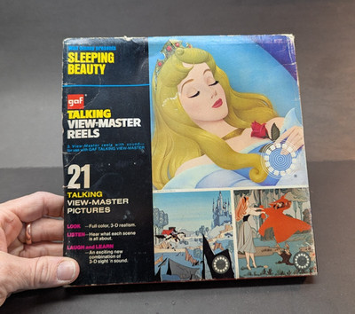 SLEEPING BEAUTY Disney 3X Talking View-Master Reels 3-D Magenta Bubbling