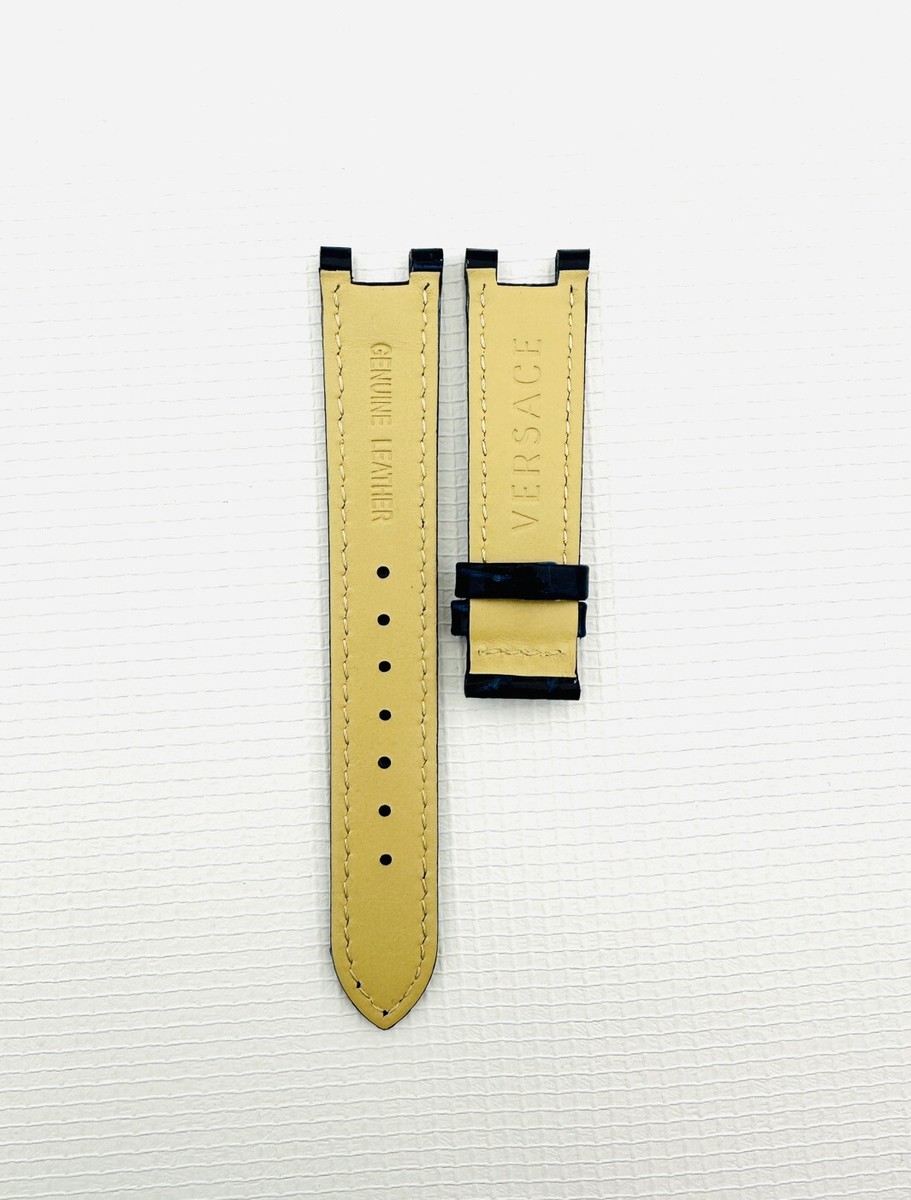 VERSACE WATCH STRAP, VAI , BLUE CALF LEATHER, REVIVE , 35mm