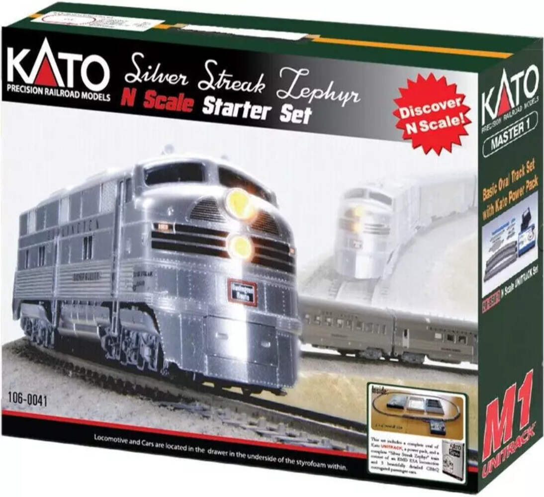 KATO 106-0041 N Scale CB&Q Silver Streak Zephyr Starter Set | eBay