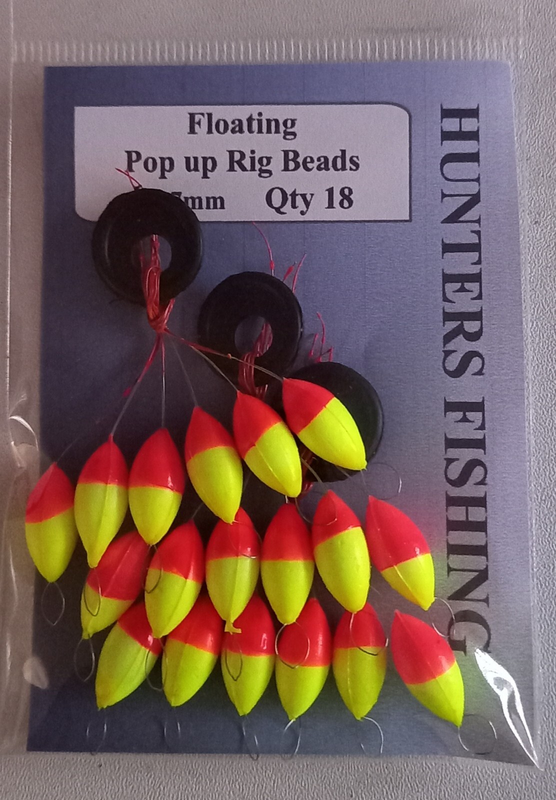 Popup Rigs Floating Pop Up Rig Beads Hi Viz Yellow/Red Sea Fishing x18 per pack ...