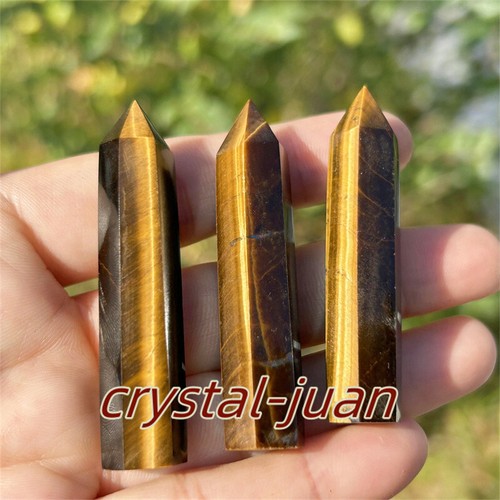 5pcs Natural Tiger’s eye jasper Obelisk Crystal Crystal Tower Wand Point heal - Picture 3 of 16