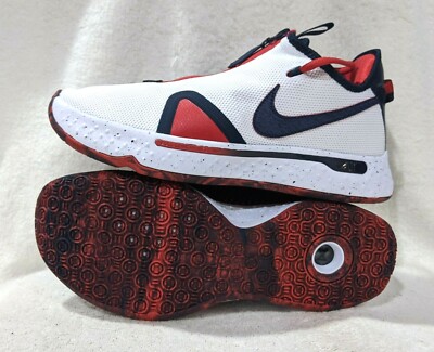 Nike PG 4 White/Obsidian/Red Paul George Men's Basketball