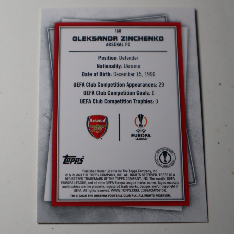 Topps Ucl SuperStars 22/23 No. 160 Oleksandr Zinchenko Yellow eBay