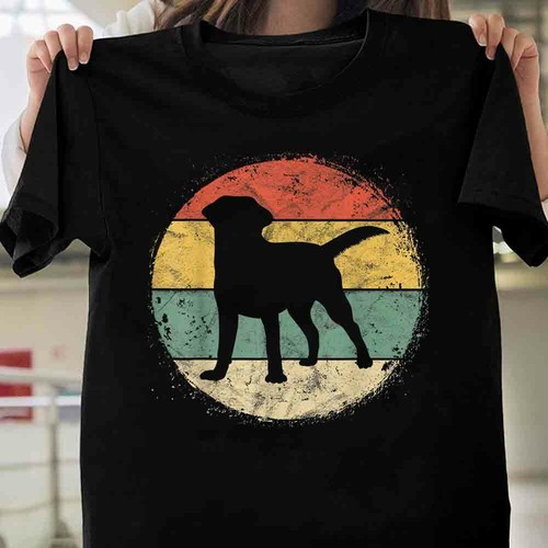 Golden Black Lab Dad Mom T-Shirt Black 