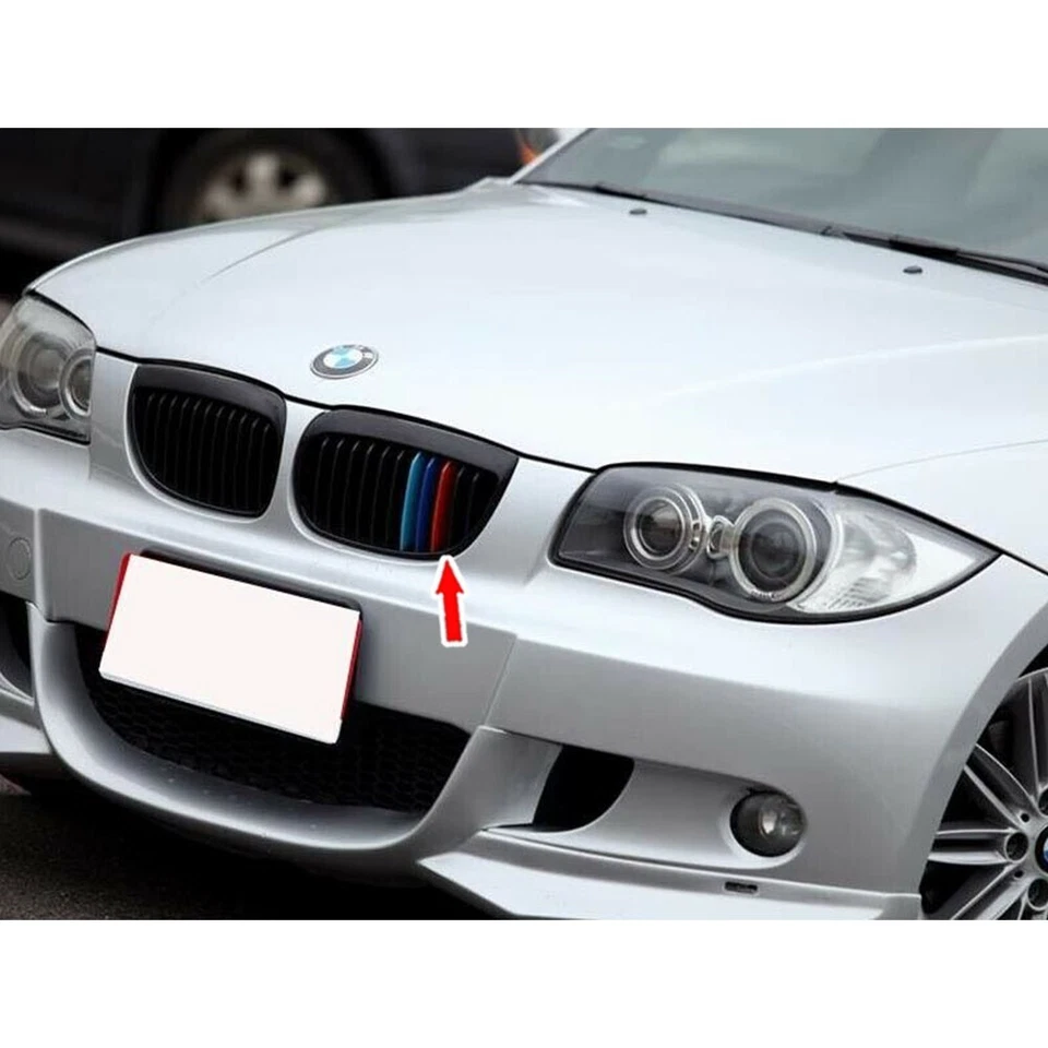 For 2004-2007 BMW E81 E87 Front Grille Black Chrome 120i 130i 1SET Foto 2 de 4