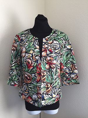 COLDWATER CREEK SPRING SUMMER MULTI-COLORED JACKET FULLY LINED SZ 10 CAREER