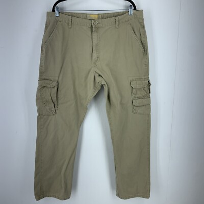Wrangler Mens 40x32 Cargo Utility Pants Cotton Khaki Norm Gorp Core Canvas Work