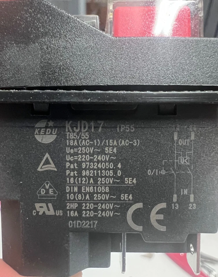 Interruttore bipolare di sicurezza a 4 CONTATTI POLES Switch Security KJD17 KEDU - Imagen 2 de 2