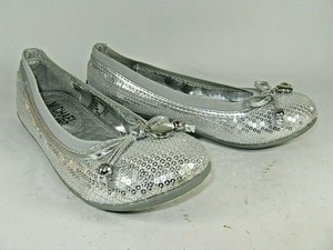 silver sequin flats