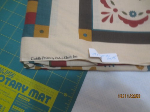 Vintage Cuddle Prints Primitive Stencil Quilt 9 Pillow Panel Fabric Fabri-Quilt - Picture 2 of 7