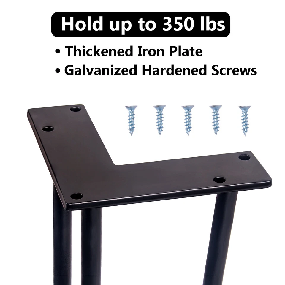 6'' 16'' 28'' Coffee Table Metal Hairpin Legs Solid Iron Bar Black Set of 4 USA - Image 4 of 4