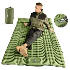 Camping Sleeping Pad,Double Sleeping Pad for Camping-Self Inflating 4" Green