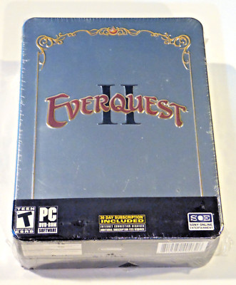 Everquest II 2 Collector's Edition PC GAME DVD-ROM Metal Box Tin - Sealed w WEAR