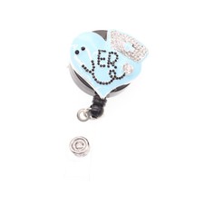 2pcs/lot Retractable Medical ER Heart Stethoscope Badge Reel for Badge Holder