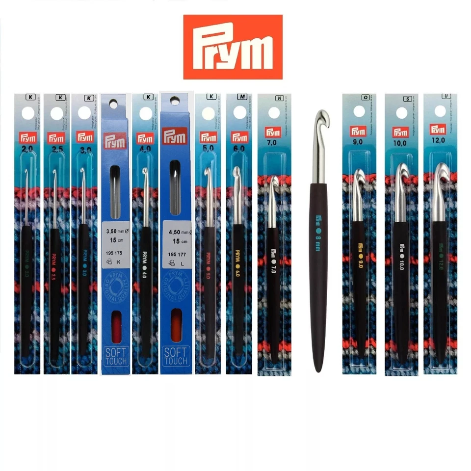 Prym Crochet Hook - Soft Handle - Choice of Sizes 2 mm to 12 mm