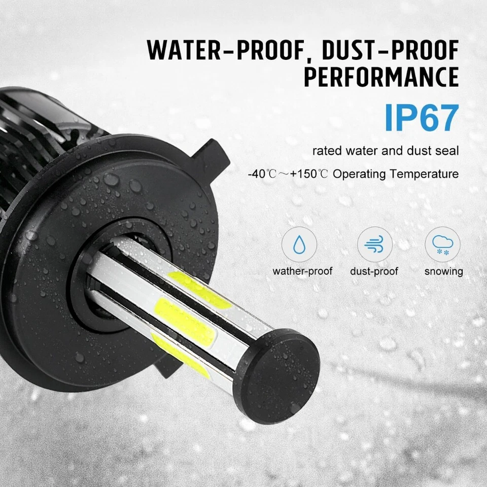 6-Sides H4 LED Headlight Bulbs Conversion Hi/Lo Beam For Toyota HiAce 1980-2024 - image 4 of 4