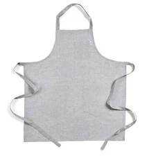 Solino Home 100% Pure Linen Bib Apron for Men and Women with Front Pockets