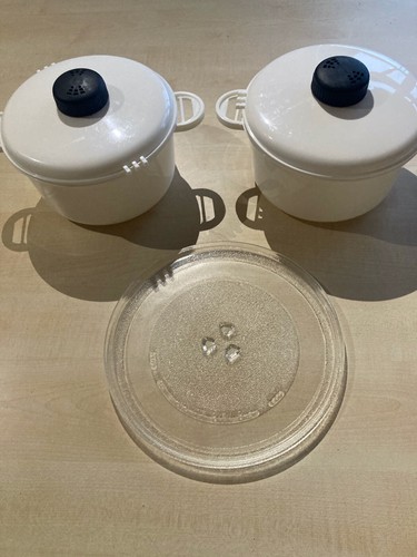 2x Mikrowellen Microwave Garsystem + Mikrowellenteller Glasteller