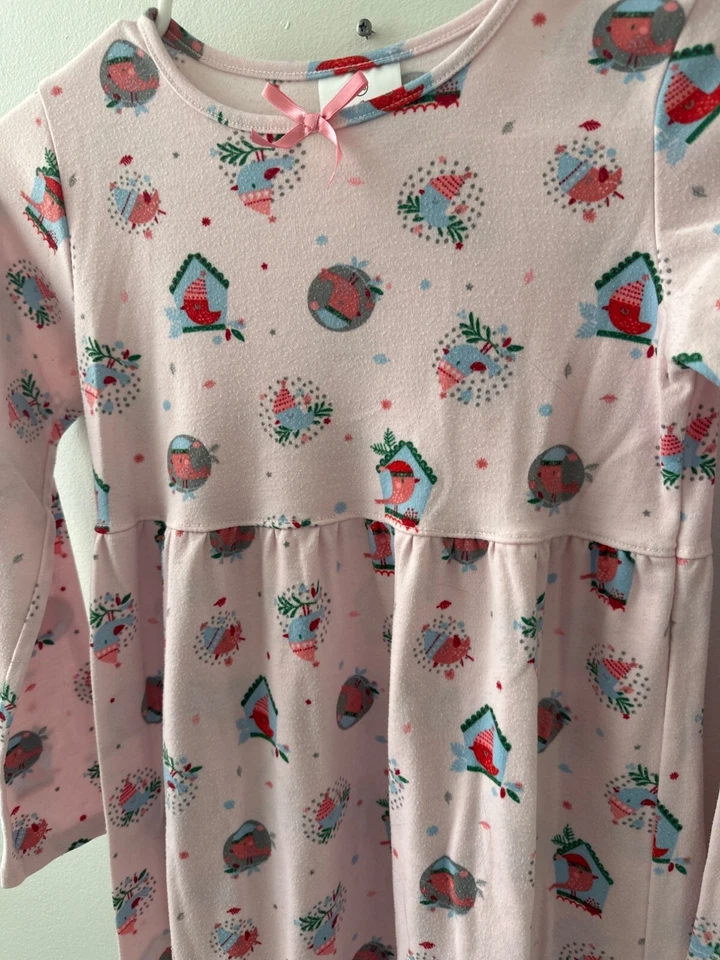Hanna Andersson Girls Pink Holiday Nightgown Size 140 100% Polyester - Image 2 of 4