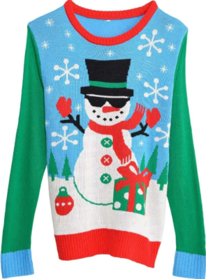Snowy White Snowman Ugly Christmas Sweater