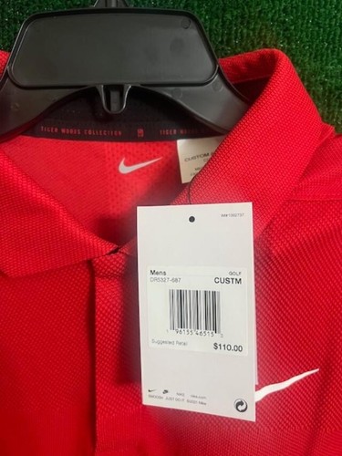 Men Nike Dri-FIT ADV Tiger Woods Golf Polo Red Shirts DR5327-687 CUSTOM ATHLETE - Picture 2 of 4