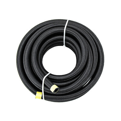 16FT, 6AN Fuel Line Braided Fuel Hose Nylon  CPE  AN 6 Black;