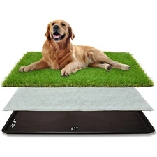 Extra Large Dog Grass Pad – 41"x26" Artificial Potty Mat for Indoor/Outdoor Use