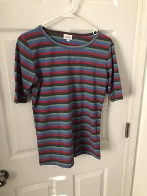 LuLaRoe NWT Women's Size M Short Sleeve Gigi Multicolor Striped Print Top