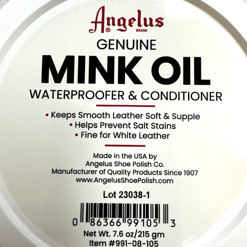 Angelus Genuine Mink Oil Waterproofer And Conditioner 7.6 oz / 215gm for Leather - Picture 6 of 11