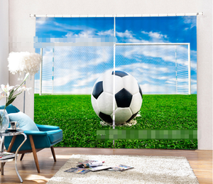 3d Fussball Feld 743 Blockade Foto Vorhang Druckvorhang Vorhange