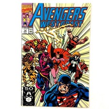 Avengers West Coast #74 Marvel 1991 VF/NM Scarlet Witch Spider-Woman US Agent