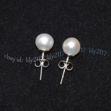 Arete Perla Akoya Blanca Natural Perfecto AAAA Oro Blanco 14K 7-7.5/7.5-8mm