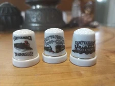 3 Vintage ceramic Chattanooga Choo Choo Tennessee souvenir thimbles