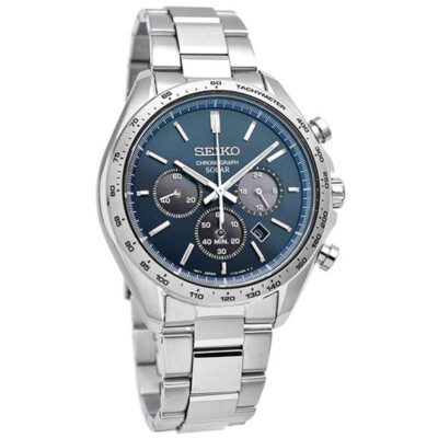 Seiko Selection SBPY163 Panda Blue Chrono Solar Analog Men Watch
