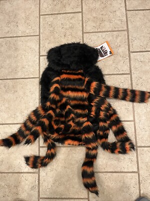 Skull & Bones Spider Halloween Costume XXL Orange/Black