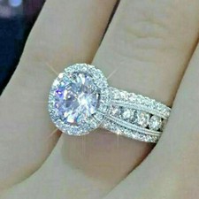 white sapphire wedding engagement 925 stamped ladies fashion rings