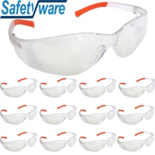 12x Safetyware Atlas Clear Anti Fog Scratch Work Safety Glasses Goggles Bulk