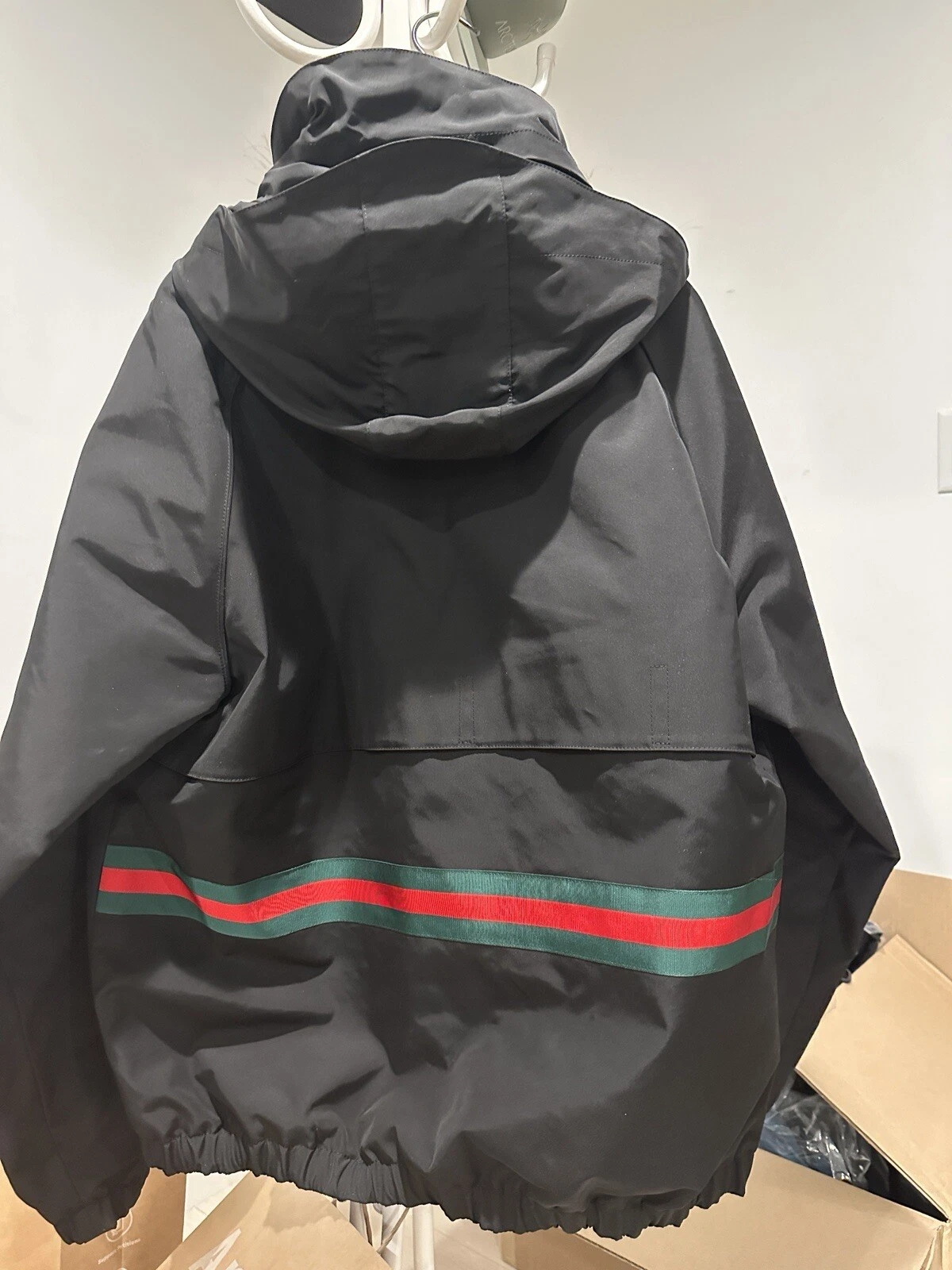 GIACCA GUCCI REVERSIBILE All Over Harrington Uomo L 50 Nuova Autentica