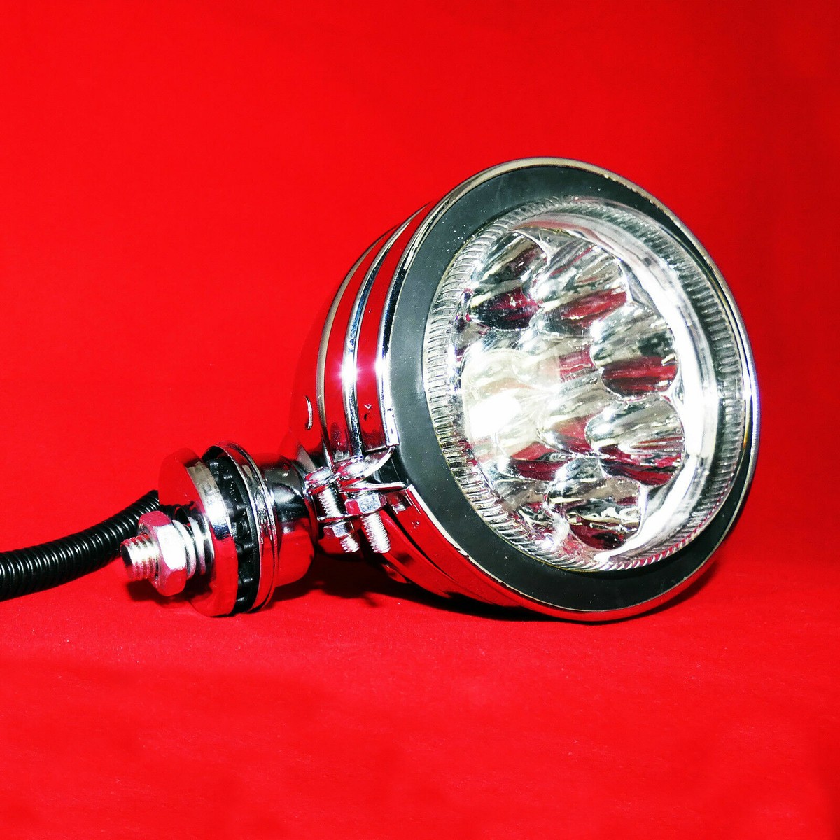 Kit 4 Feux De Brouillard LED Avant Chrome - 12 LED - 9W 12V - Diamètre 100mm - Universel - Neuf