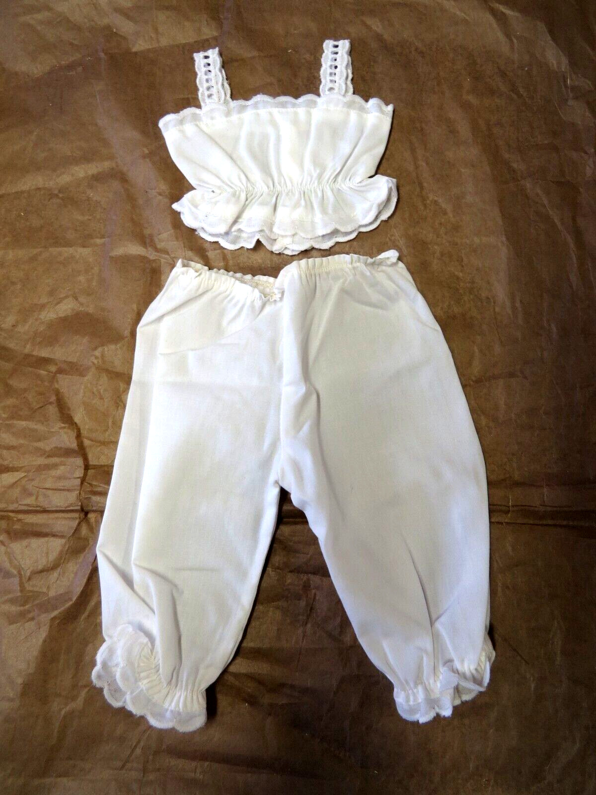 Sous-vêtements blancs ajustés pour poupée ancienne de 45 cm modèle 33/27