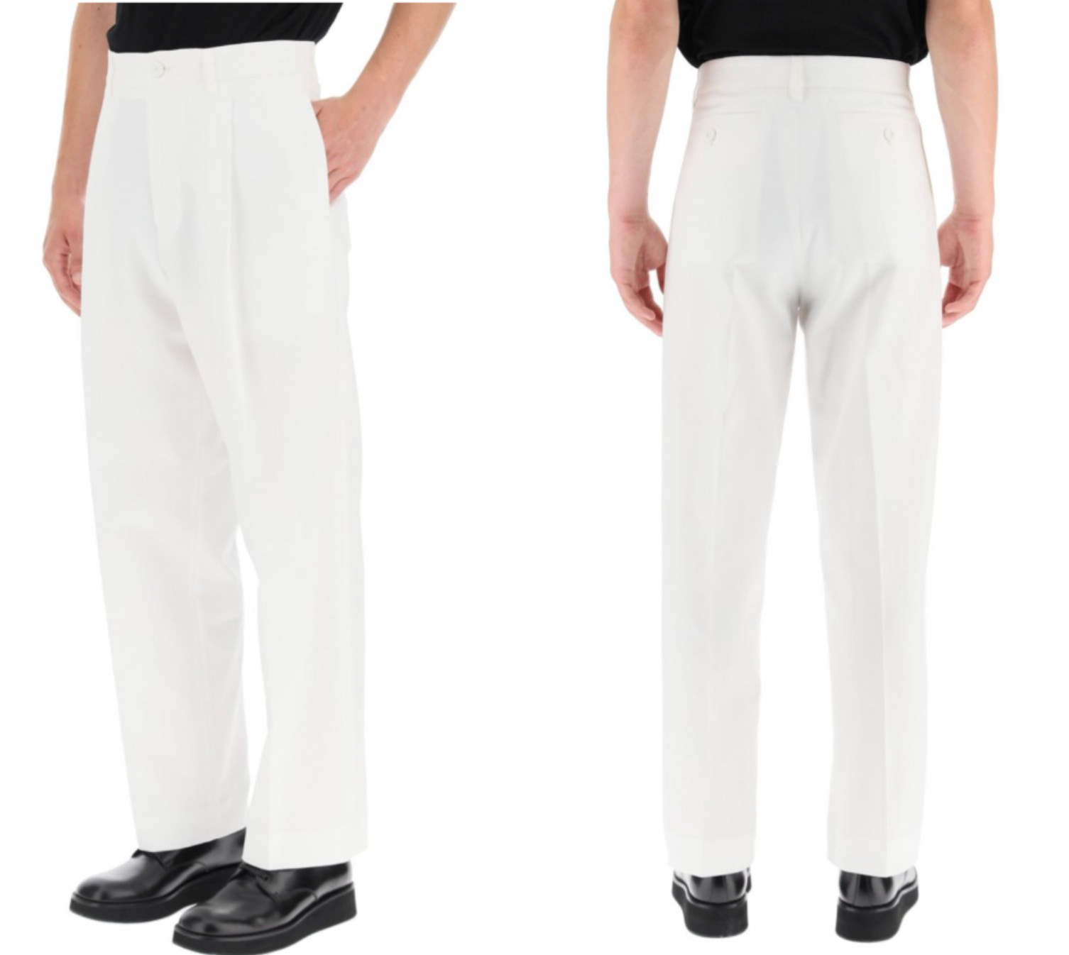 Dior Homme Deadstock Cropped Loose Fit Chino Pants Trousers Jeans Faille 46